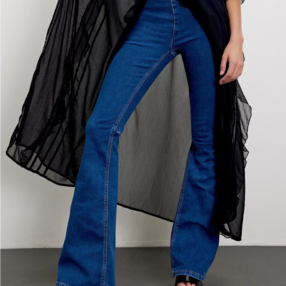 Free People Penny Pull-On Flare Jeans Rivera